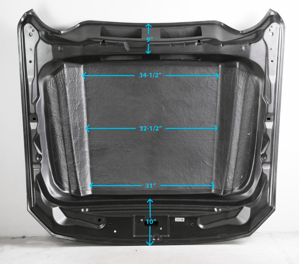 2018-2023 FORD MUSTANG DOUBLE SIDED TYPE-CJ CARBON FIBER COWL HOOD