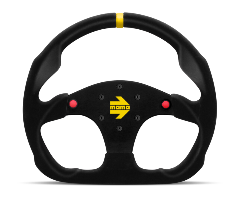 Momo MOD30 Buttons Steering Wheel 320 mm - Black Suede/Black Spokes/1 Stripe