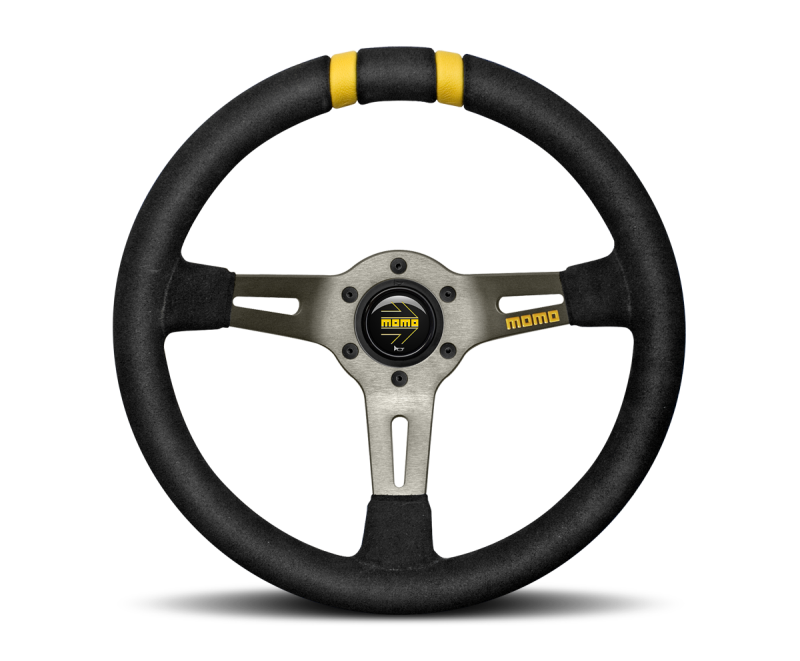 Momo MODDRIFT Steering Wheel 330 mm - Black Suede/Anth Spokes/2 Stripes