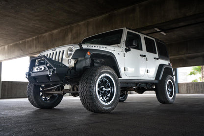 DV8 Offroad 07-18 Jeep Wrangler JK/JL FS-15 Steel Stubby Front Bumper w/ Fog Lights
