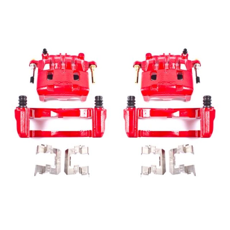 Power Stop 16-17 Subaru Crosstrek Front Red Calipers w/Brackets - Pair