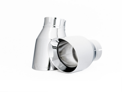 AWE Tuning Audi B9 A4 Touring Edition Exhaust Dual Outlet - Chrome Silver Tips (Includes DP)