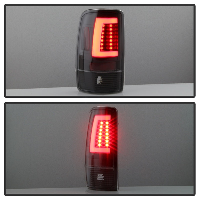 Spyder 00-06 GMC Yukon/Yukon XL V2 Light Bar LED Tail Lights - Black (ALT-YD-CD00V2-LBLED-BK)