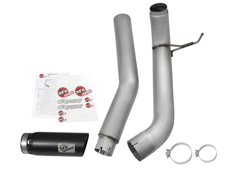 aFe Atlas Exhaust 5in DPF-Back Al Steel 2016 Nissan Titan XD V8-5.0L Black Tip