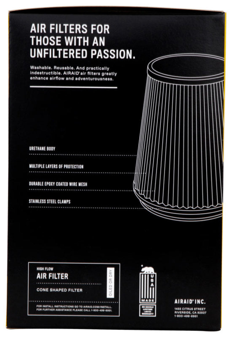 Airaid Universal Air Filter - Cone 4 x 7 x 4 5/8 x 7 w/ Short Flange