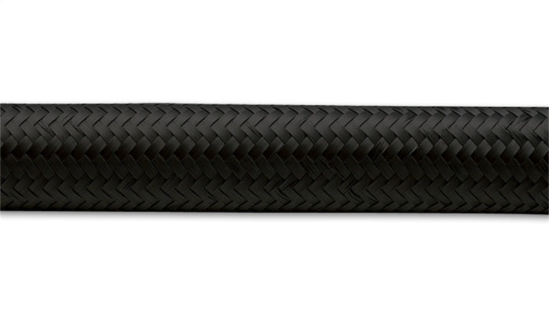 Vibrant -6 AN Black Nylon Braided Flex Hose (20 foot roll)