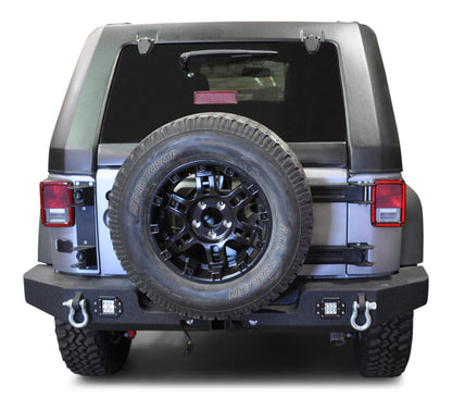 DV8 Offroad 07-18 Jeep Wrangler JK Full Length Rear Bumper w/ Light Holes