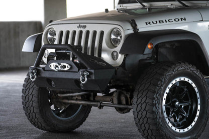 DV8 Offroad 07-18 Jeep Wrangler JK/JL FS-15 Steel Stubby Front Bumper w/ Fog Lights