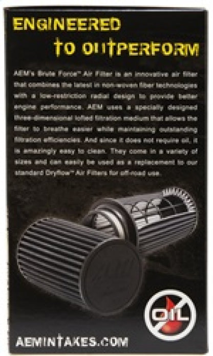 AEM 3.5 inch x 9 inch DryFlow Conical Air Filter