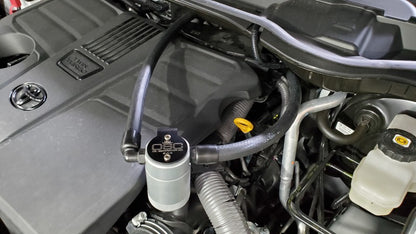 J&L 2022-2023 Toyota Tundra 3.5L Turbo Oil Separator 3.0 Driver Side - Clear Anodized