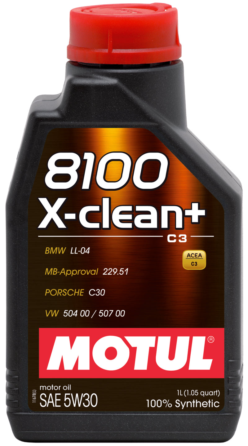 Motul 1L Synthetic Engine Oil 8100 5W30 X-CLEAN - LL04- MB 229.51- 504.00-507.00