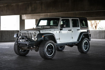 DV8 Offroad 07-18 Jeep Wrangler JK/JL FS-15 Steel Stubby Front Bumper w/ Fog Lights