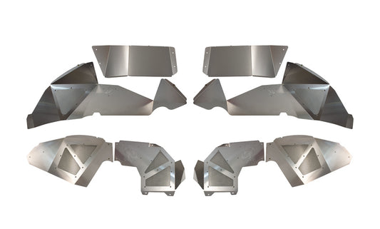 Fishbone Offroad 2018+ Jeep Wrangler JL Front/Rear Set of 4 Aluminum Raw Inner Fenders
