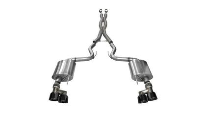 Corsa 15-16 Ford Mustang GT 5.0 3in Cat Back Exhaust Black Quad Tips (Sport)