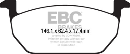 EBC 2017+ Volkswagen Golf Mk7 1.8L Turbo Redstuff Front Brake Pads