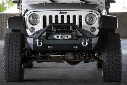 DV8 Offroad 07-18 Jeep Wrangler JK/JL FS-15 Steel Stubby Front Bumper w/ Fog Lights