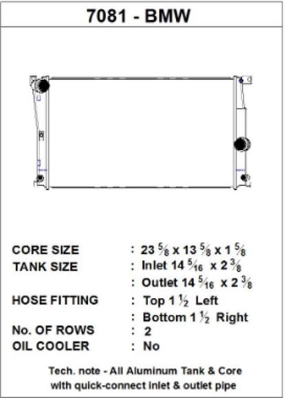 CSF BMW 2 Seires (F22/F23) / BMW 3 Series (F30/F31/F34) / BMW 4 Series (F32/F33/F36) A/T Radiator